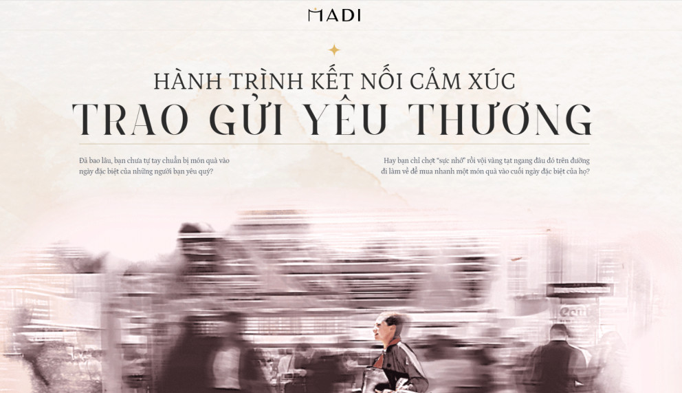 Tiệm bánh MaDi - Sử dụng phong cách kể chuyện (Story telling) kết hợp với xu hướng thiết kế Immersive scrolling