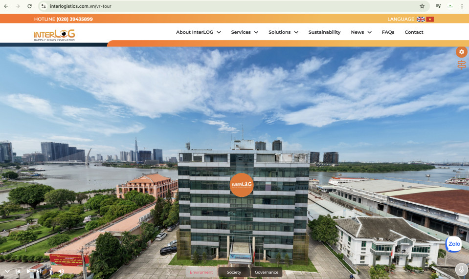 Dự án InterLOG tích hợp công nghệ VR Tour trên website